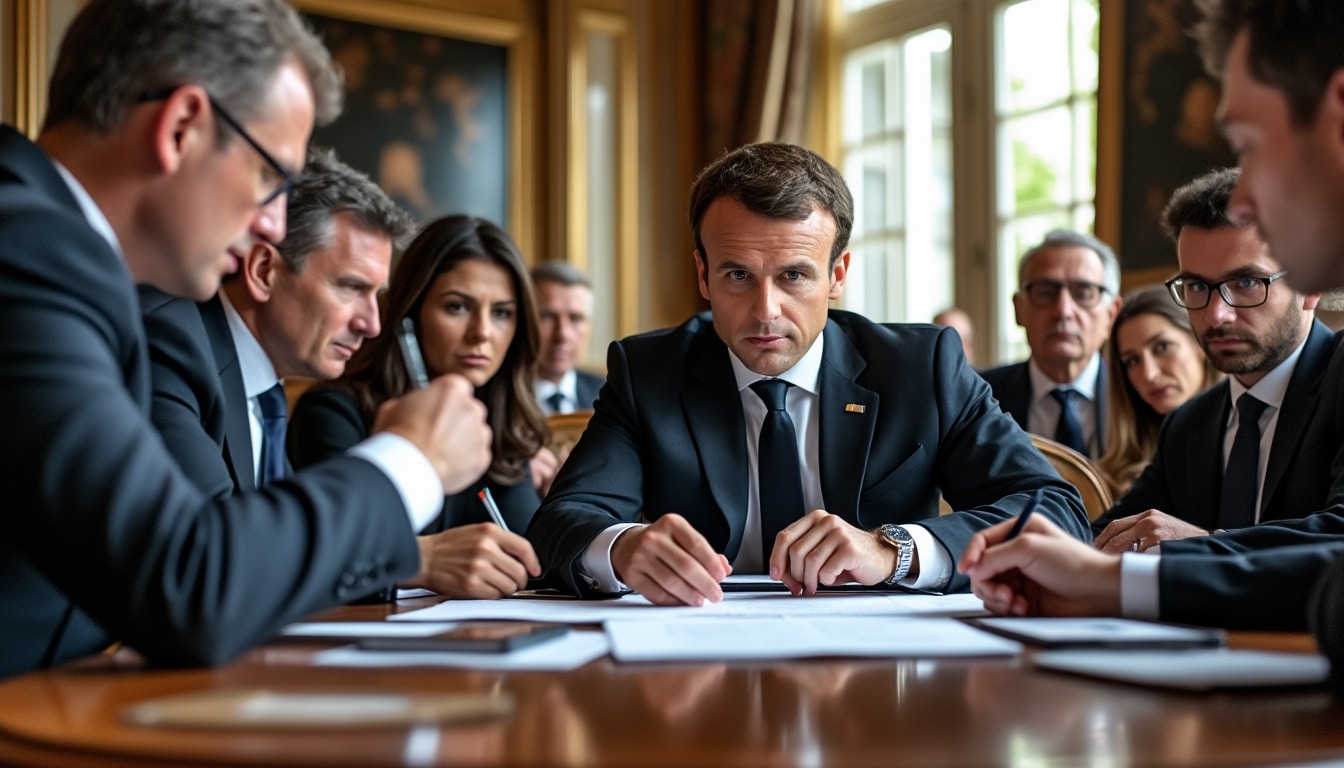 emmanuel macron se réunit avec les leaders de l'industrie de défense à l'élysée pour stimuler la production d'armement, renforçant ainsi la souveraineté et la sécurité nationale. découvrez les enjeux et les décisions clés de cette rencontre stratégique.