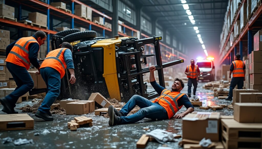 Un accident de chariot élévateur fait des victimes et déclenche des ...