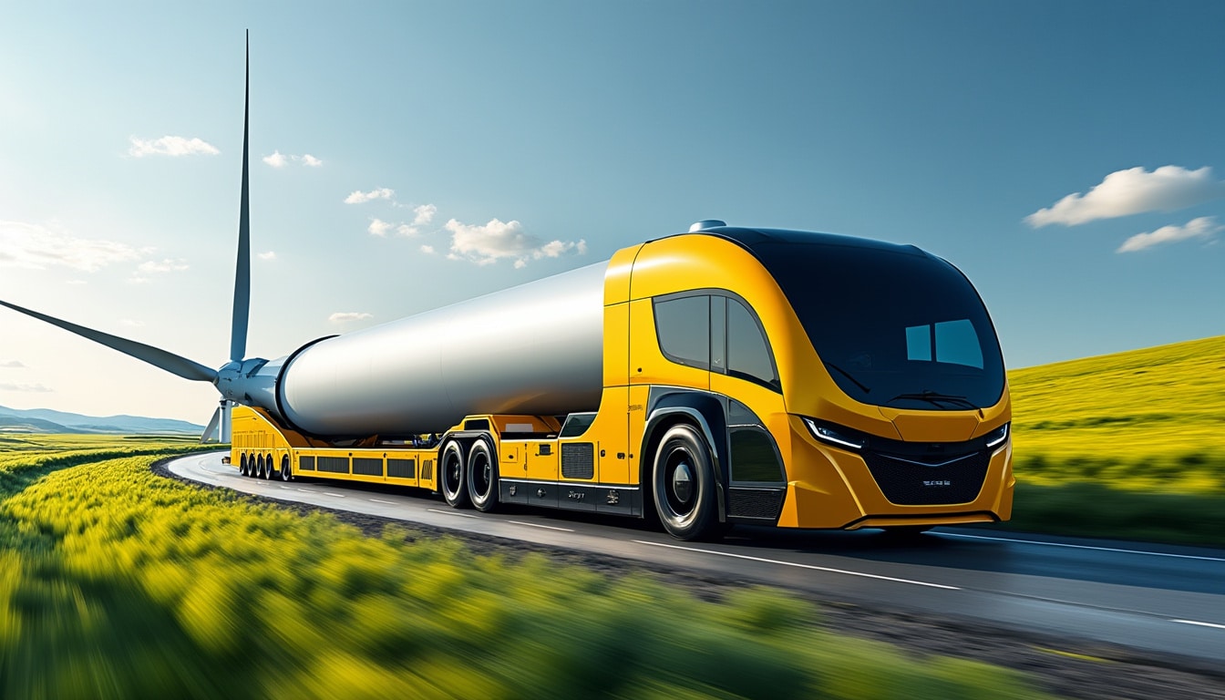 découvrez le windrunner, le spécialiste du transport d'éoliennes qui transforme l'industrie de l'énergie verte grâce à sa capacité impressionnante à acheminer des turbines mesurant l'équivalent de trois airbus a320. une innovation au service d'un avenir durable.