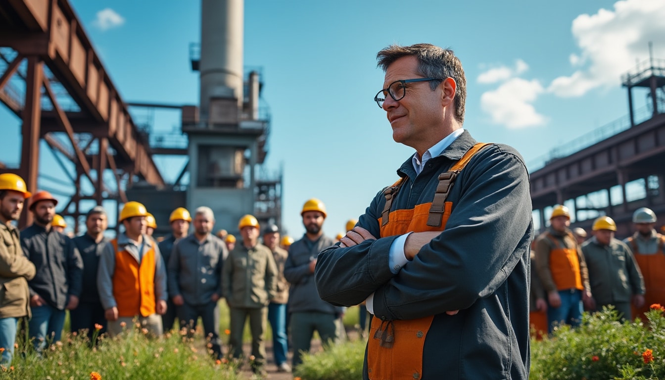 marc ferracci, ministre de l'industrie, s'engage pour la décarbonation et apporte un nouvel espoir aux salariés d'arcelormittal en abordant leurs préoccupations face aux enjeux environnementaux et économiques.